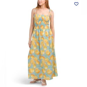 Lemon Print Maxi Dress
